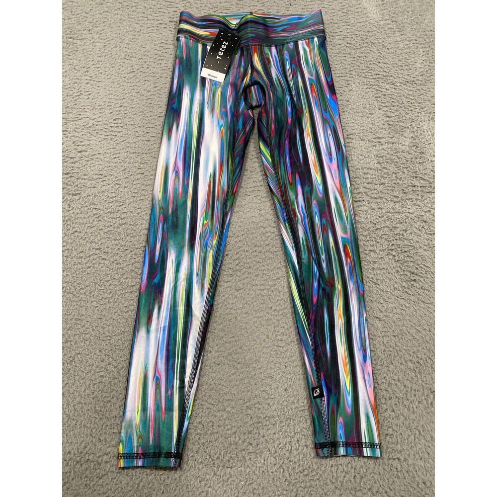 Terez Leggings Womens Small Multicolor Stripe Ankle Yoga Pants Gym Athletic USA